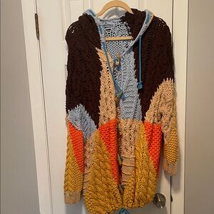Free People Light Blue Knit Sweater Size is XS/S but I am a true large & Fits